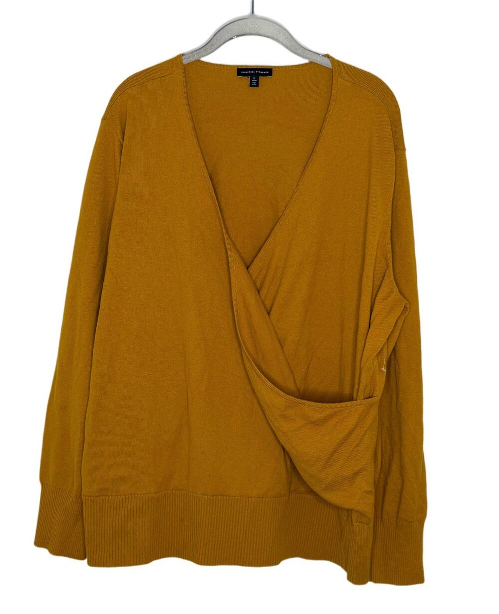 Universal Standard Statement Wrap Sweater Dried Saffron Yellow L 22-24 NWOT